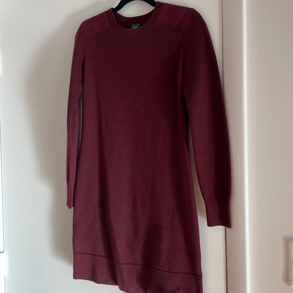 Warm burgundy sweater dress-S